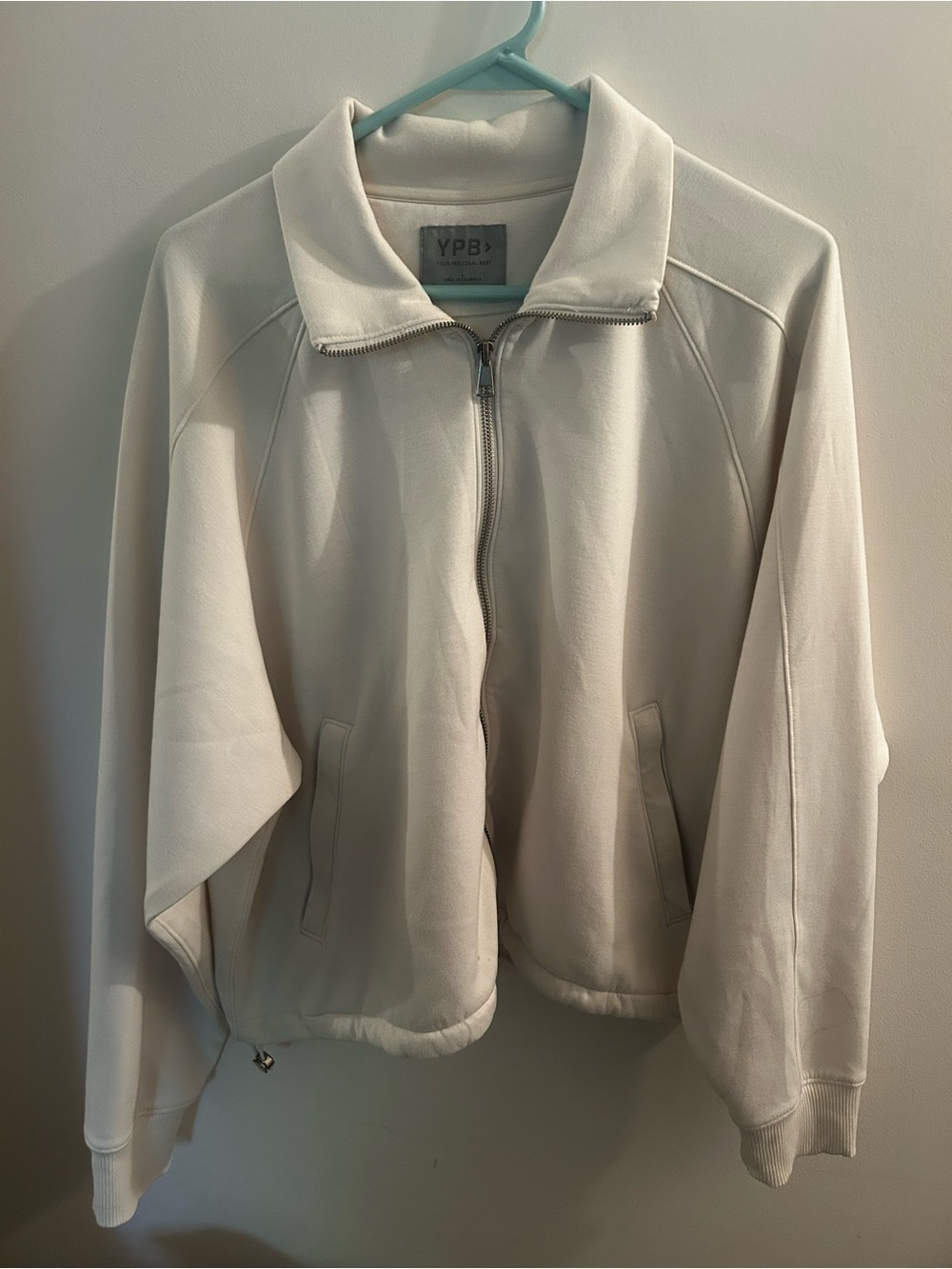 YPB Cream full zip sweatshirt